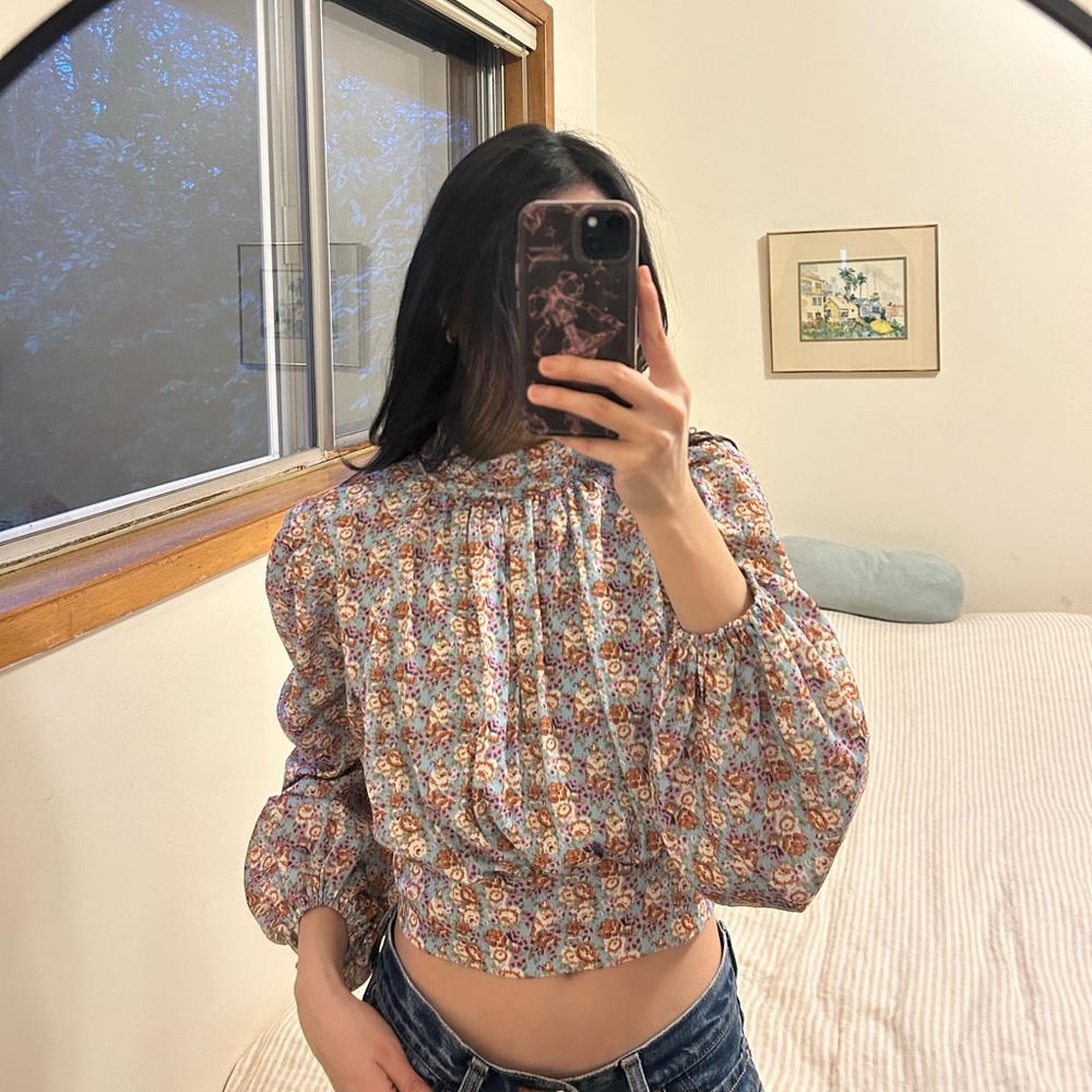 Bohme open back long sleeve blouse